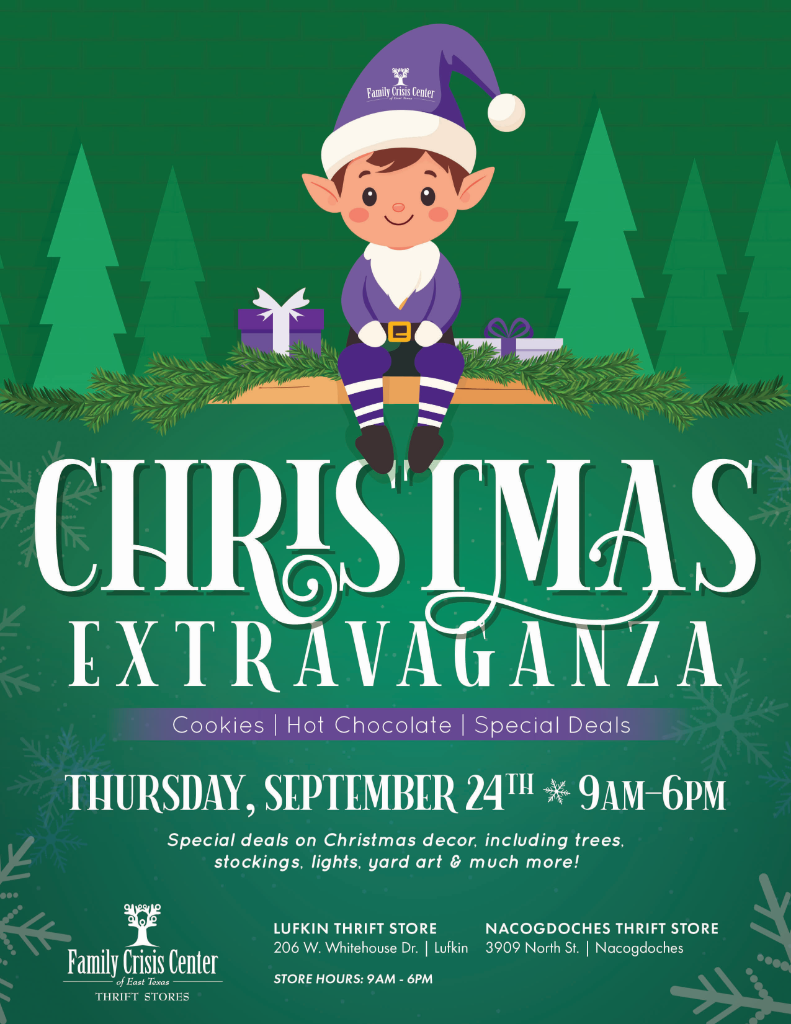 Family Crisis Center Thrift Stores Christmas Extravaganza Flyer