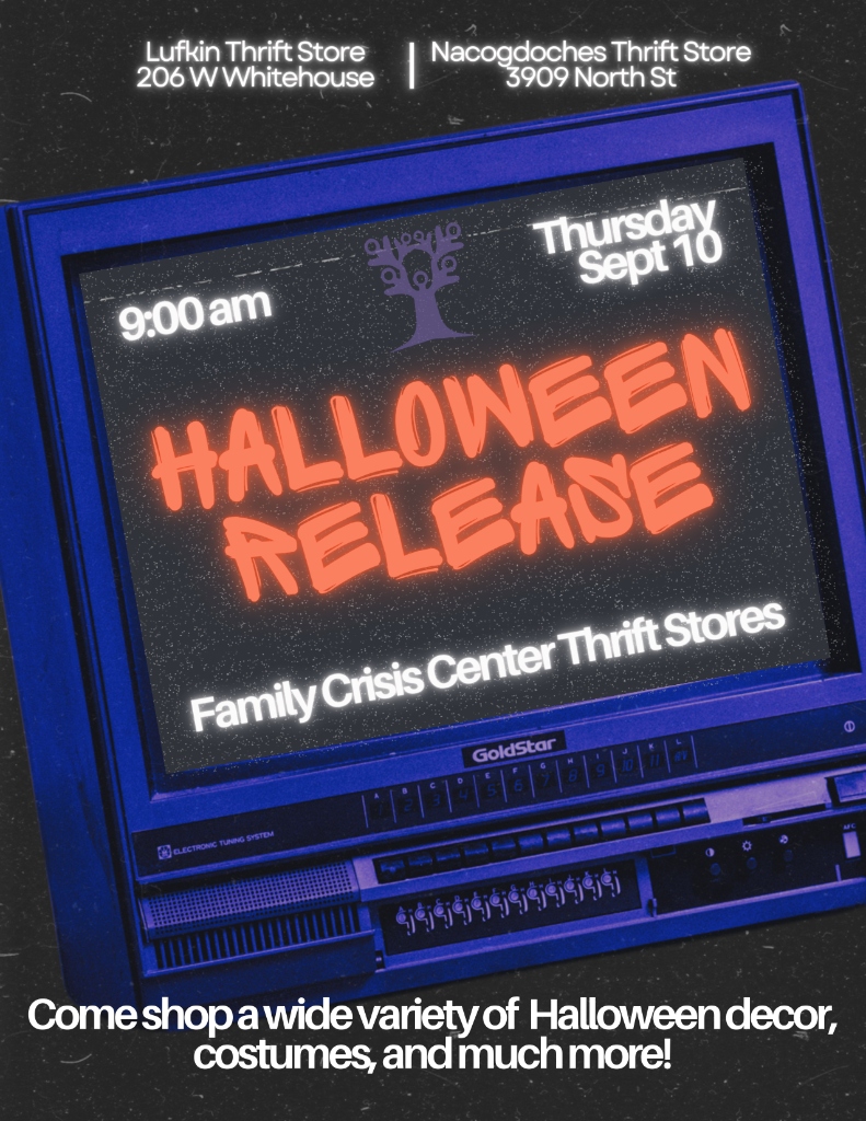 Family Crisis Center Thrift Stores Halloween Release Flyer